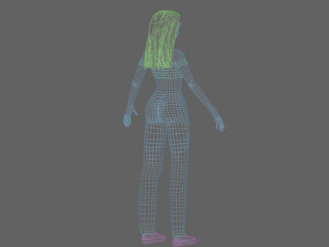 Cool cute Woman V28304 3D Model
