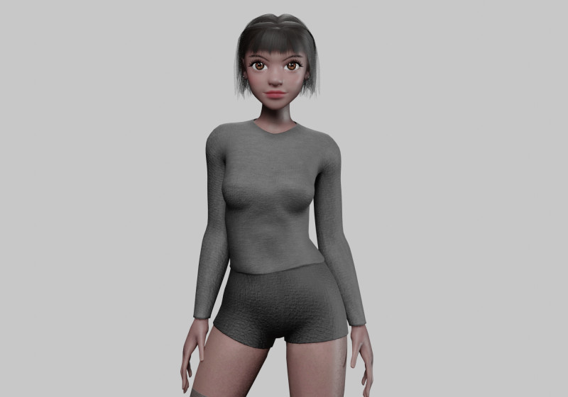 Cute Basic Woman V28770 3Dモデル .c4d .max .obj .3ds .fbx .stl .blend 