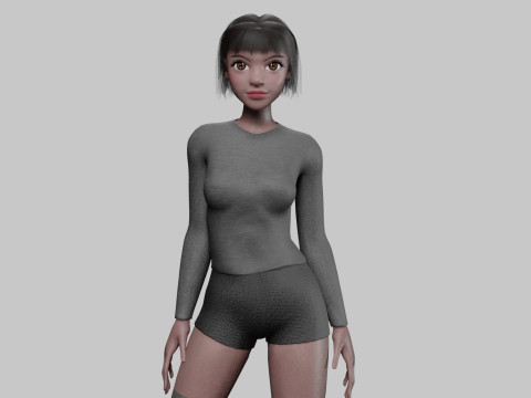 Cute Basic Woman V28770 Modèle 3D