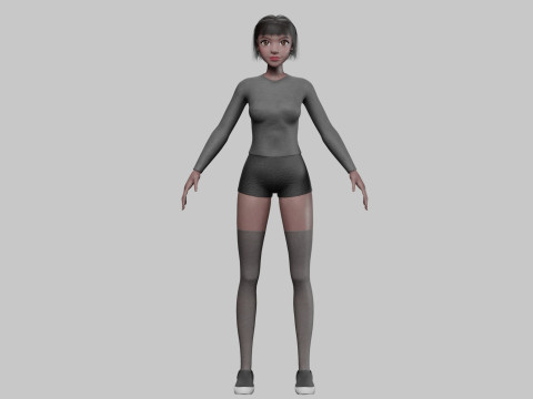 Cute Basic Woman V28770 3Dモデル