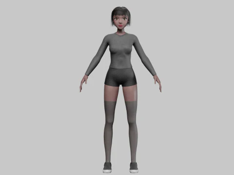 Cute Basic Woman V28770 3D Model