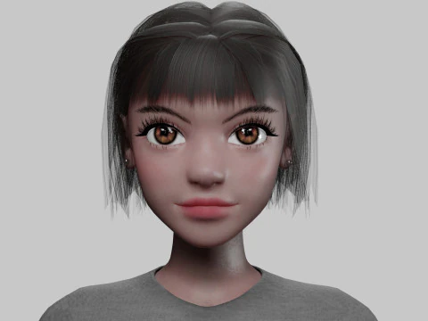 Cute Basic Woman V28770 3D Model