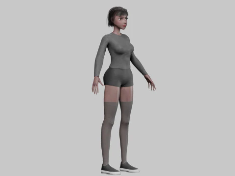 Cute Basic Woman V28770 3D Model
