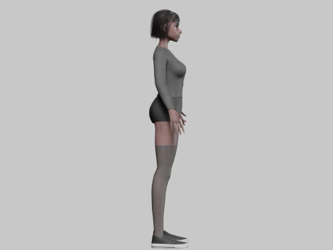 Cute Basic Woman V28770 3D Model