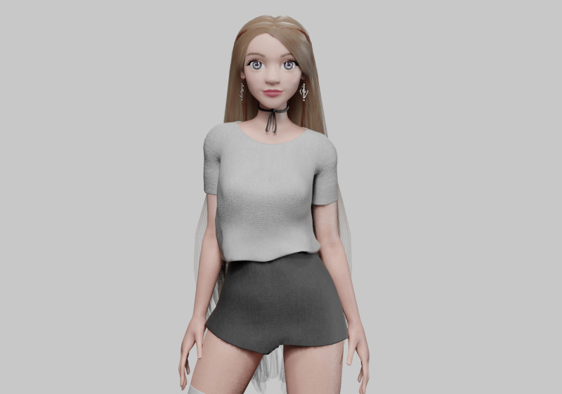Cute Beautiful woman V35274 Model 3D .c4d .max .obj .3ds .fbx .stl .blend 