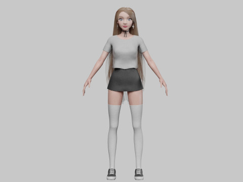Cute Beautiful woman V35274 Model 3D