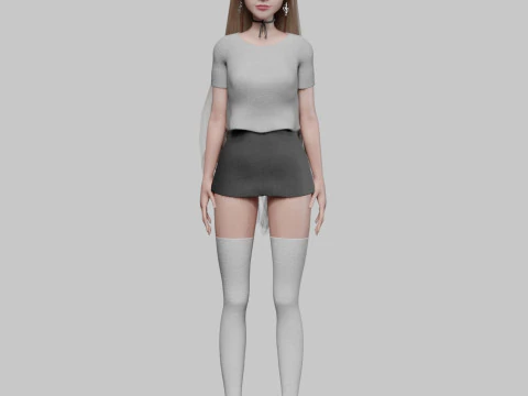 Cute Beautiful woman V35274 3D Model