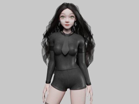 Cute Cartoon woman V42728 3D Model