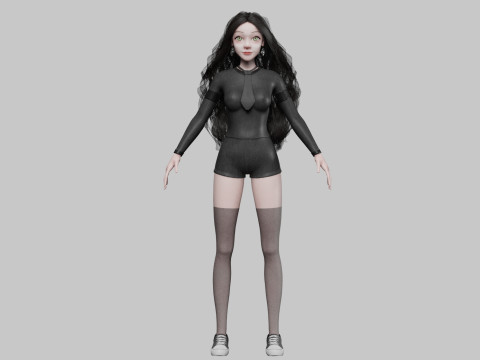Cute Cartoon woman V42728 Modelo 3D