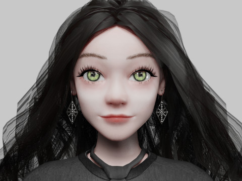 Cute Cartoon woman V42728 Modelo 3D