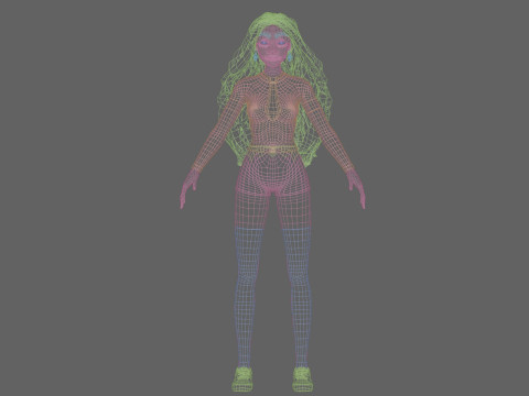 Cute Cartoon woman V42728 Modelo 3D