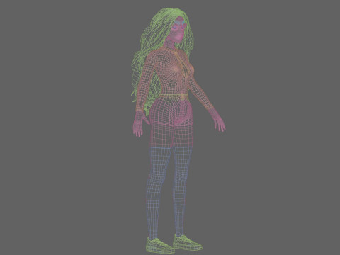 Cute Cartoon woman V42728 Modelo 3D