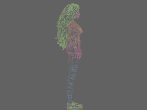 Cute Cartoon woman V42728 Modelo 3D