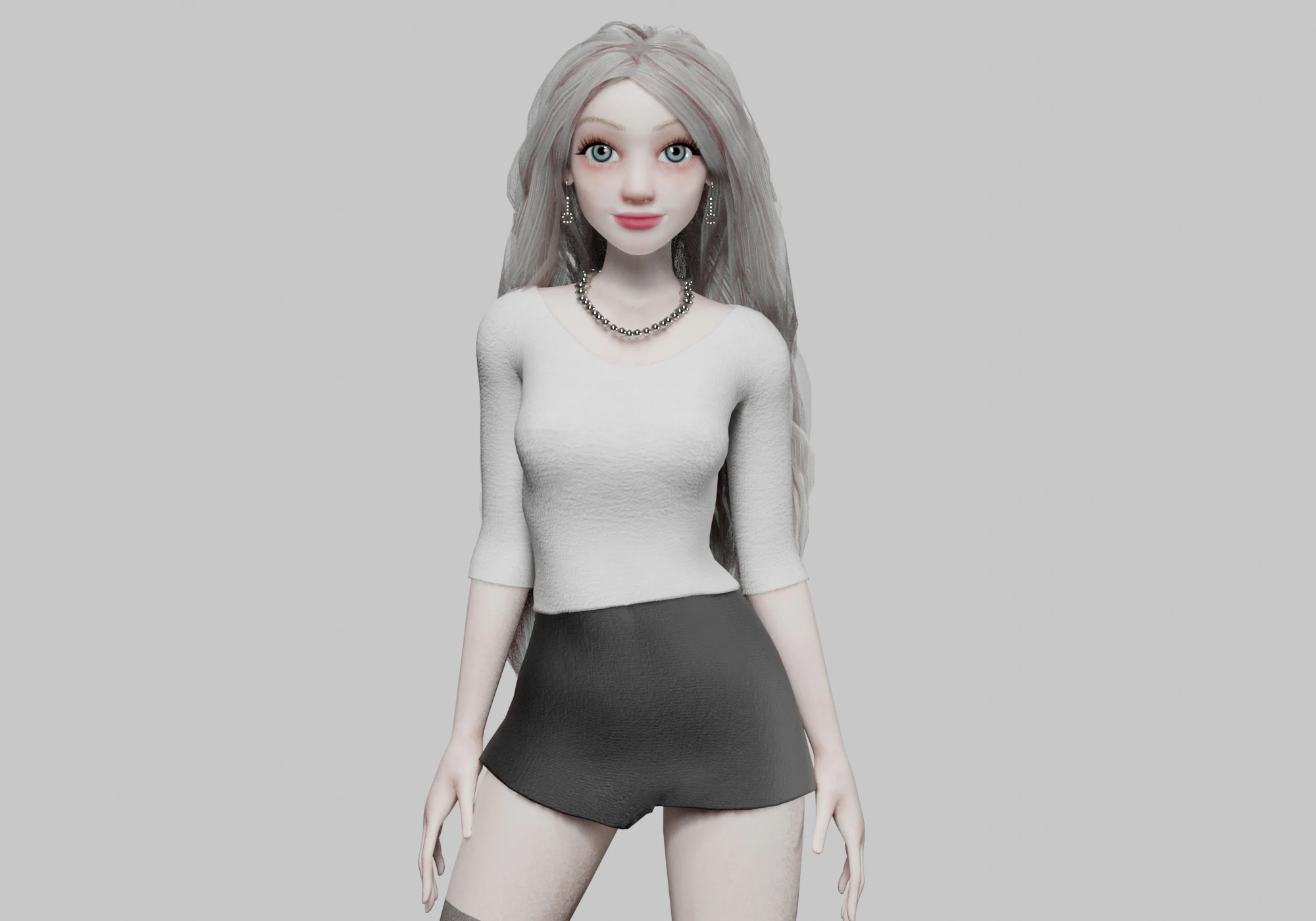 Cute classic woman V41173 3D Model .c4d .max .obj .3ds .fbx .stl .blend