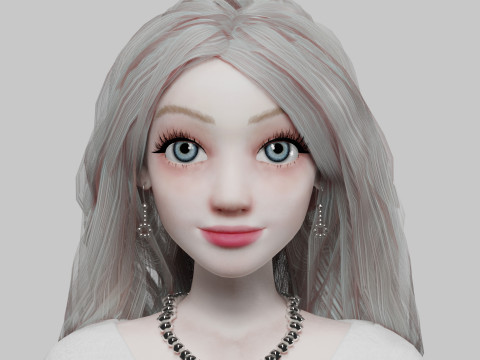 Cute classic woman V41173 Modello 3D