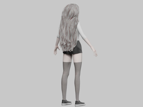 Cute classic woman V41173 Modello 3D