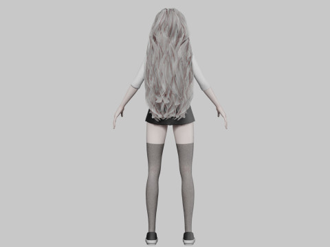 Cute classic woman V41173 Modello 3D
