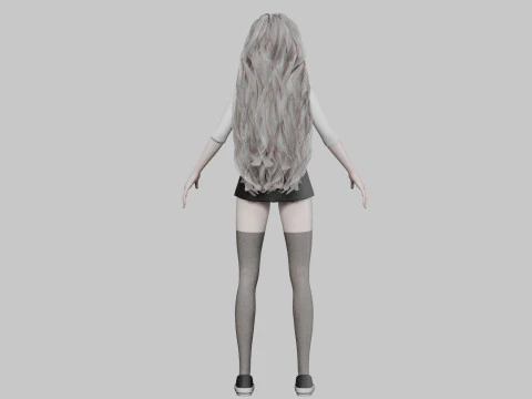 Cute classic woman V41173 3D Model
