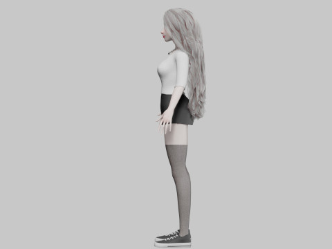 Cute classic woman V41173 Modello 3D