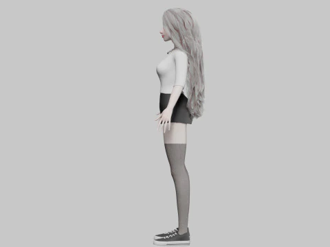 Cute classic woman V41173 3D Model
