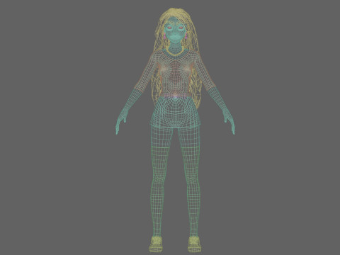 Cute classic woman V41173 Modello 3D