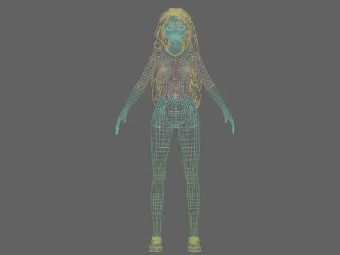 Cute classic woman V41173 3D Model
