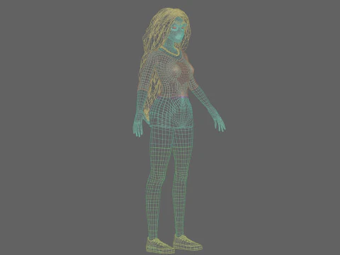 Cute classic woman V41173 3D Model
