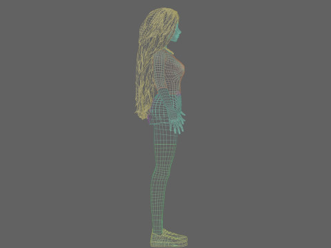 Cute classic woman V41173 Modello 3D