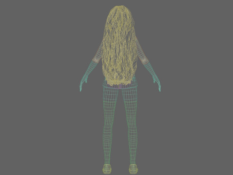 Cute classic woman V41173 Modello 3D