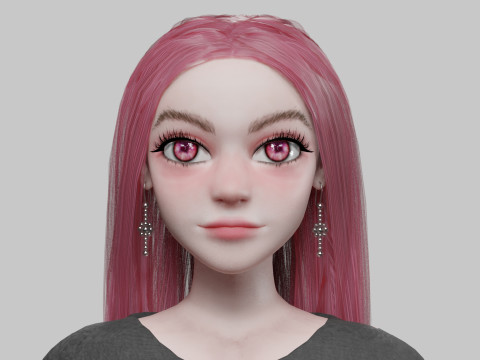 Cute cool woman V31787 3D 모델