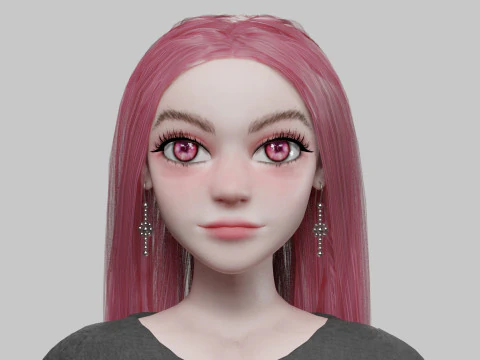 Милая крутая женщина V31787 3D Модель