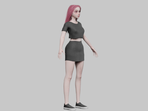 Cute cool woman V31787 3D 모델
