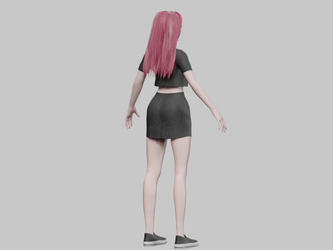 Cute cool woman V31787 3D 모델