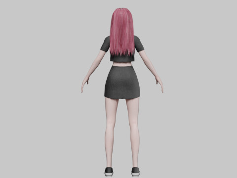 Cute cool woman V31787 3D 모델