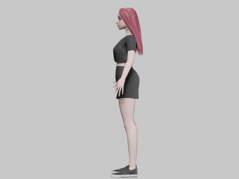 Cute cool woman V31787 3D 모델