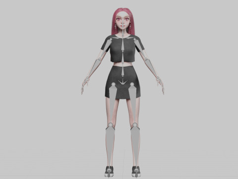 Cute cool woman V31787 3D 모델