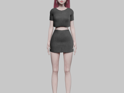 Cute cool woman V31787 3D 모델