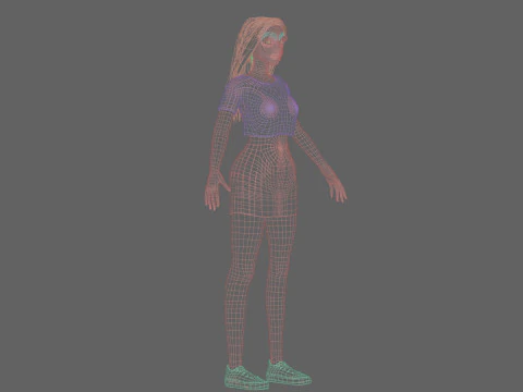 Милая крутая женщина V31787 3D Модель