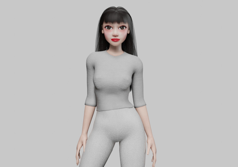 Cute Standard Woman V29598 3D Модель .c4d .max .obj .3ds .fbx .stl .blend