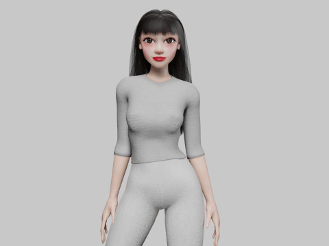 Cute Standard Woman V29598 3D Модель