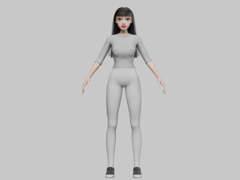 Cute Standard Woman V29598 3D Модель