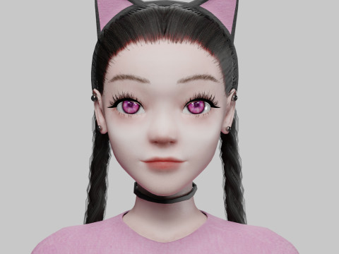 Cute stylized woman V30109 3Dモデル