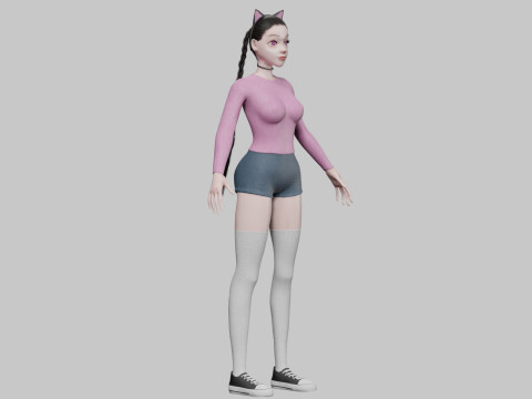 Cute stylized woman V30109 3Dモデル