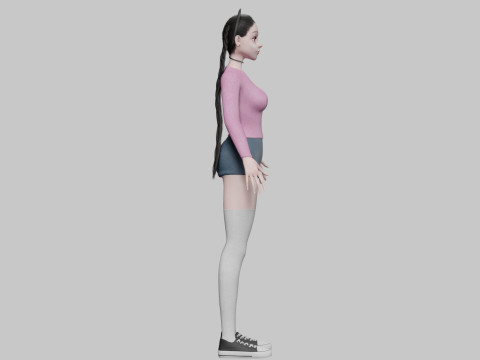 Cute stylized woman V30109 3Dモデル