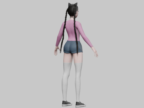Cute stylized woman V30109 3Dモデル