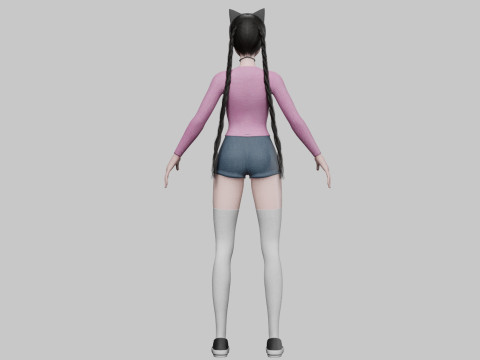 Cute stylized woman V30109 3Dモデル