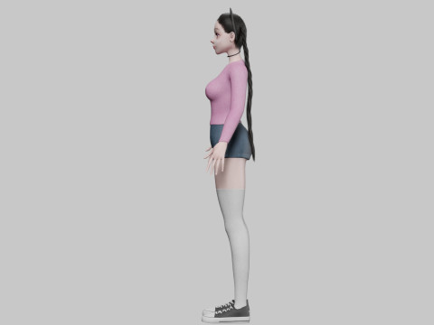 Cute stylized woman V30109 3Dモデル