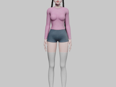 Cute stylized woman V30109 3Dモデル