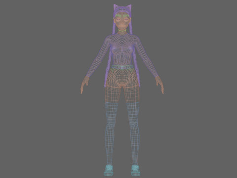 Cute stylized woman V30109 3Dモデル