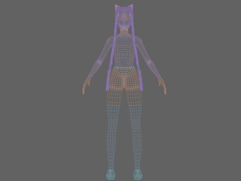 Cute stylized woman V30109 3Dモデル